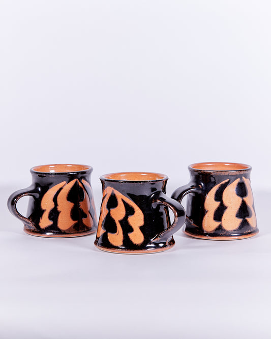 TERRACOTTA & BLACK MUGS - SET OF 3