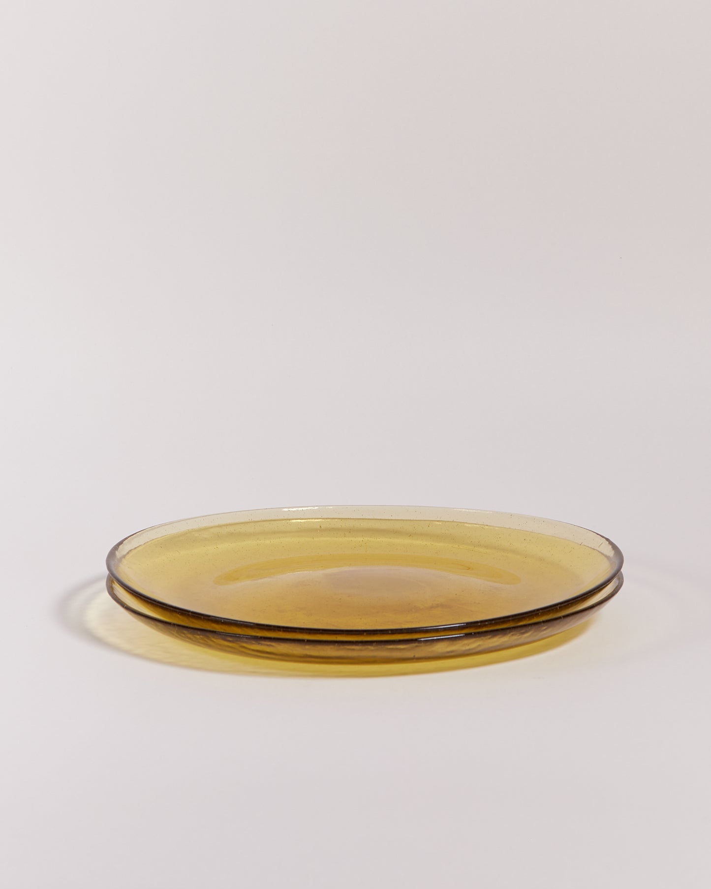 BUBBLE GLASS PLATE IN ALMOND SHELL - LARGE