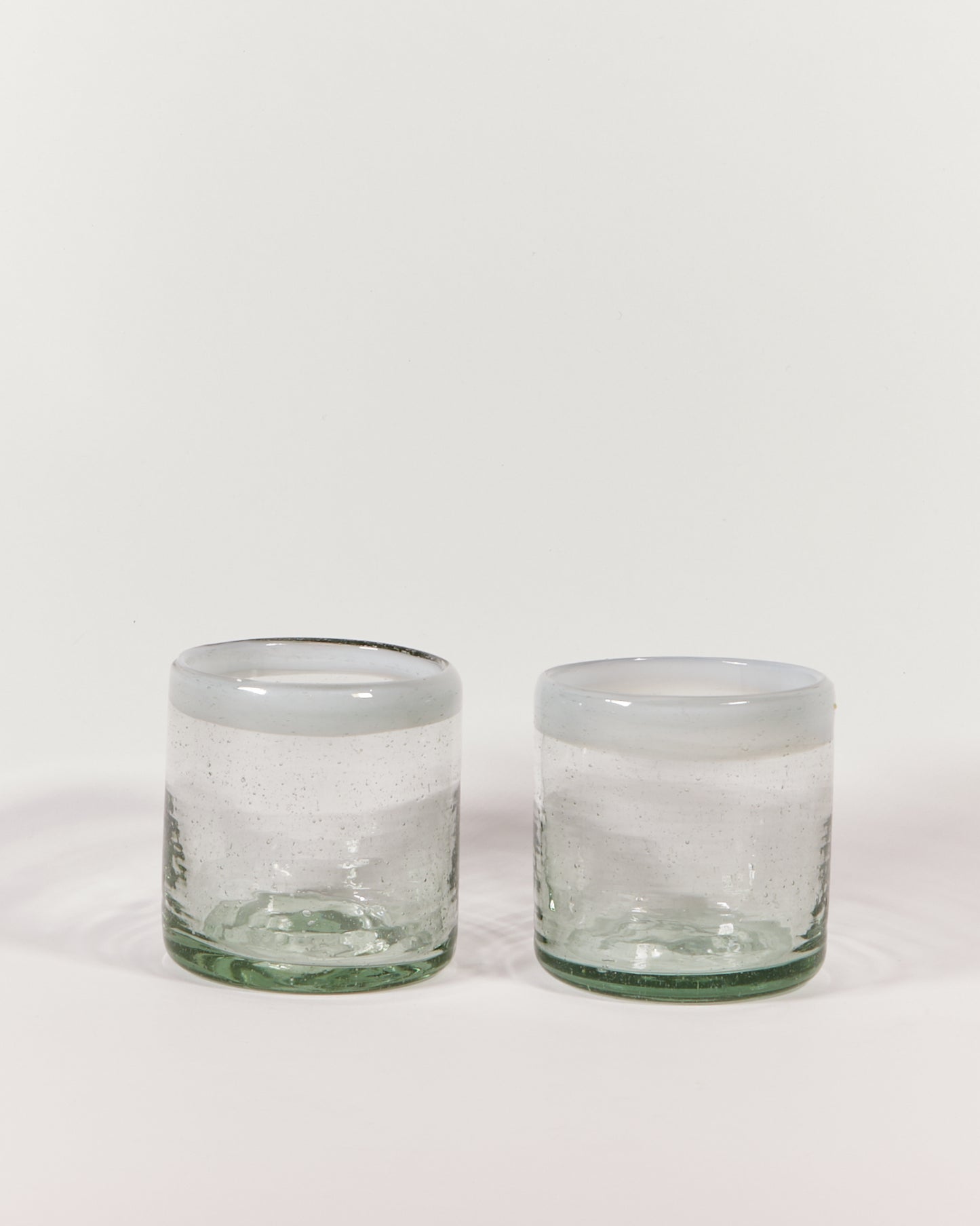 BLOWN GLASS TUMBLER IN WHITE - SET OF TWO