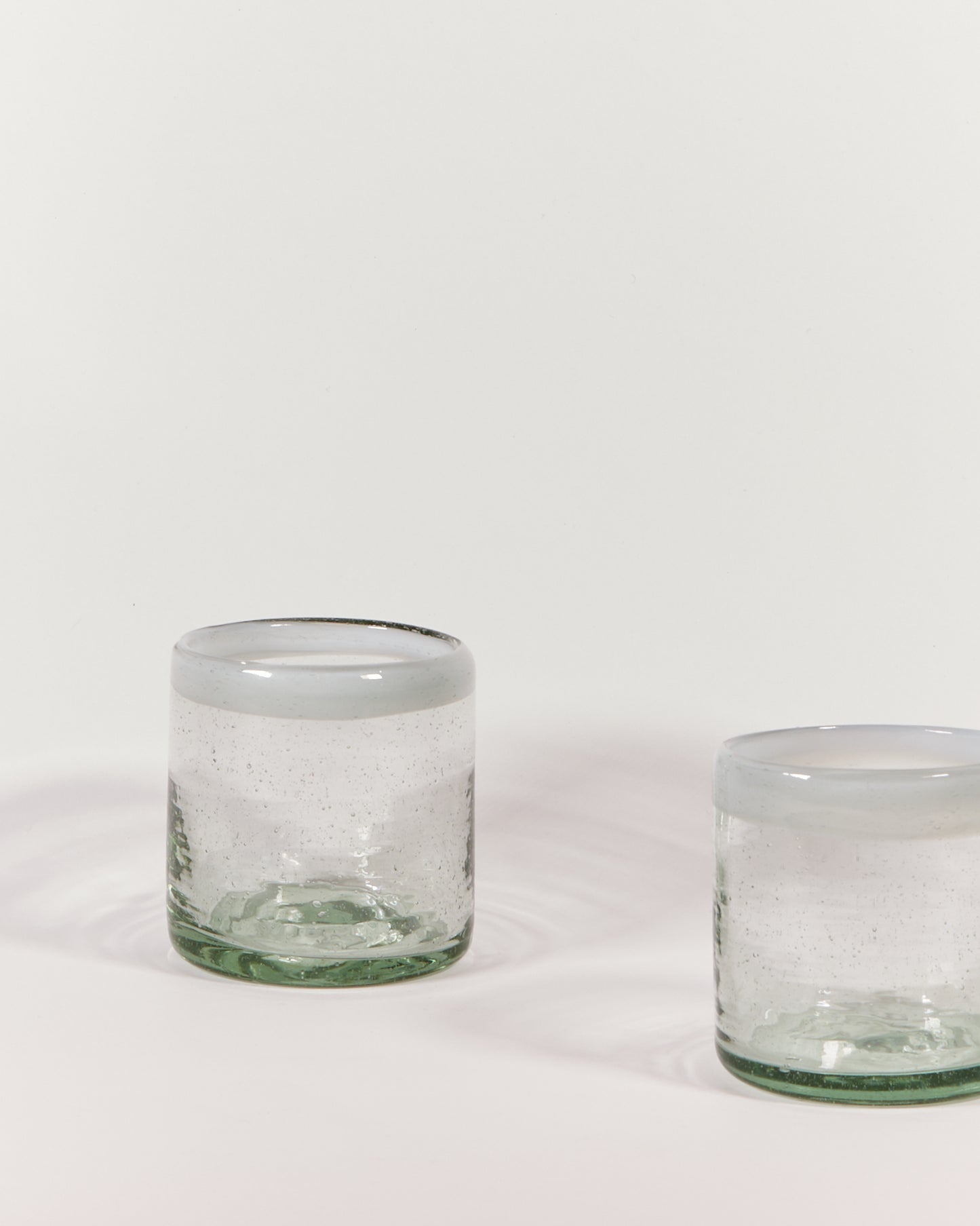 BLOWN GLASS TUMBLER IN WHITE - SET OF TWO