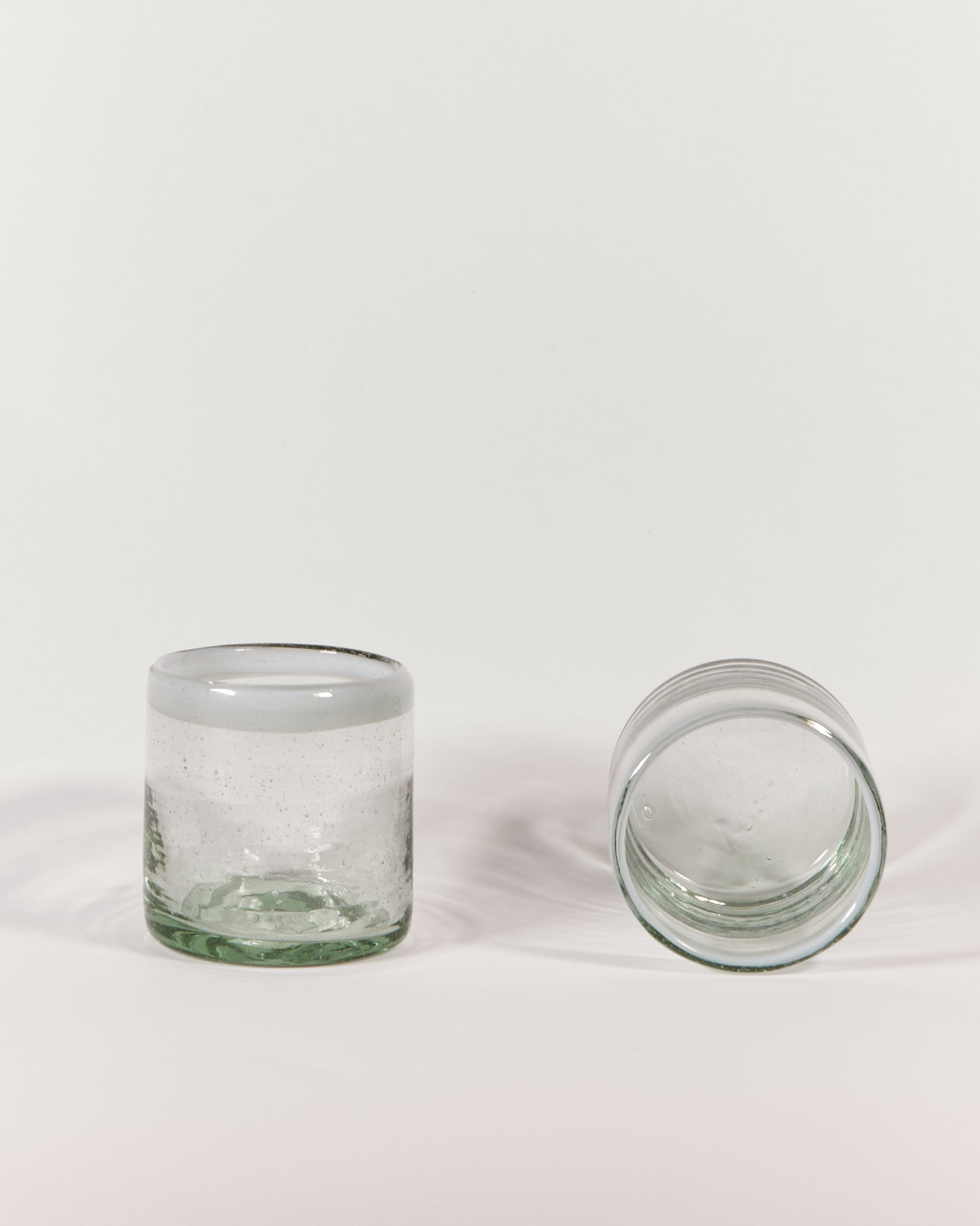 BLOWN GLASS TUMBLER IN WHITE - SET OF TWO