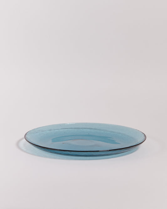 BUBBLE GLASS PLATE IN DEEP BLUE - LARGE