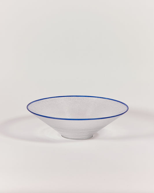 BLUE RIMMED GLASS BOWL