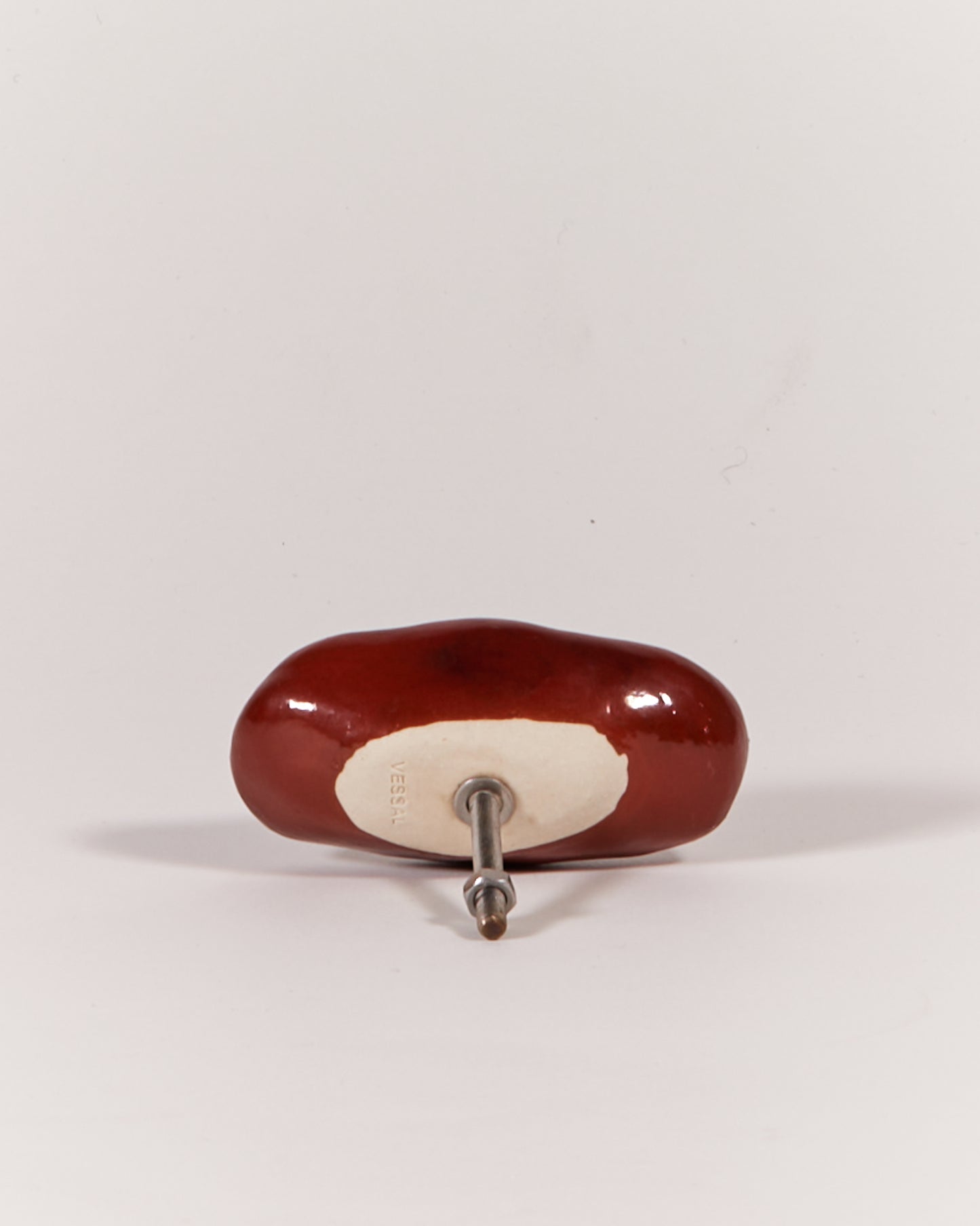 CERAMIC KNOB/HOOK IN BURGUNDY - MEDIUM