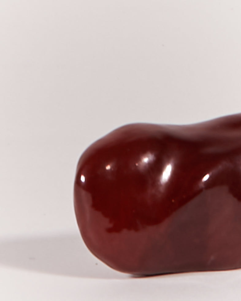 CERAMIC KNOB/HOOK IN BURGUNDY - SMALL