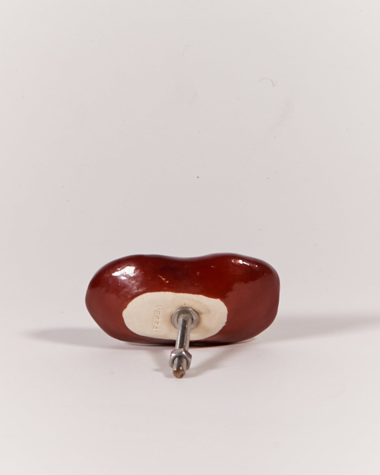 CERAMIC KNOB/HOOK IN BURGUNDY - SMALL