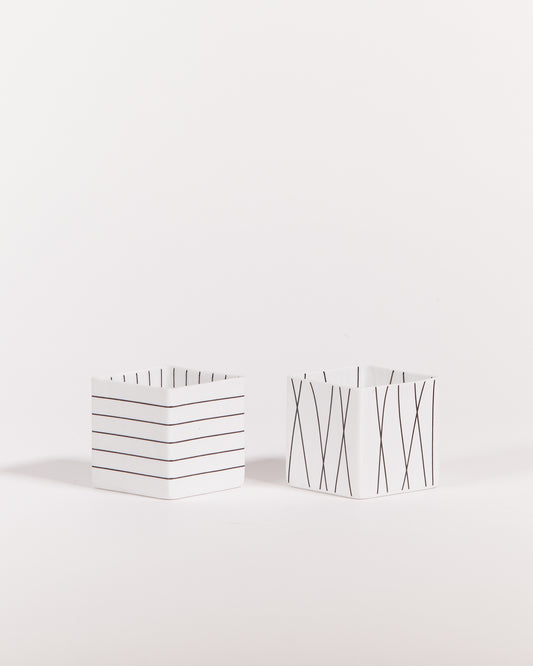 GEOMETRIC PORCELAIN CANDLE HOLDERS