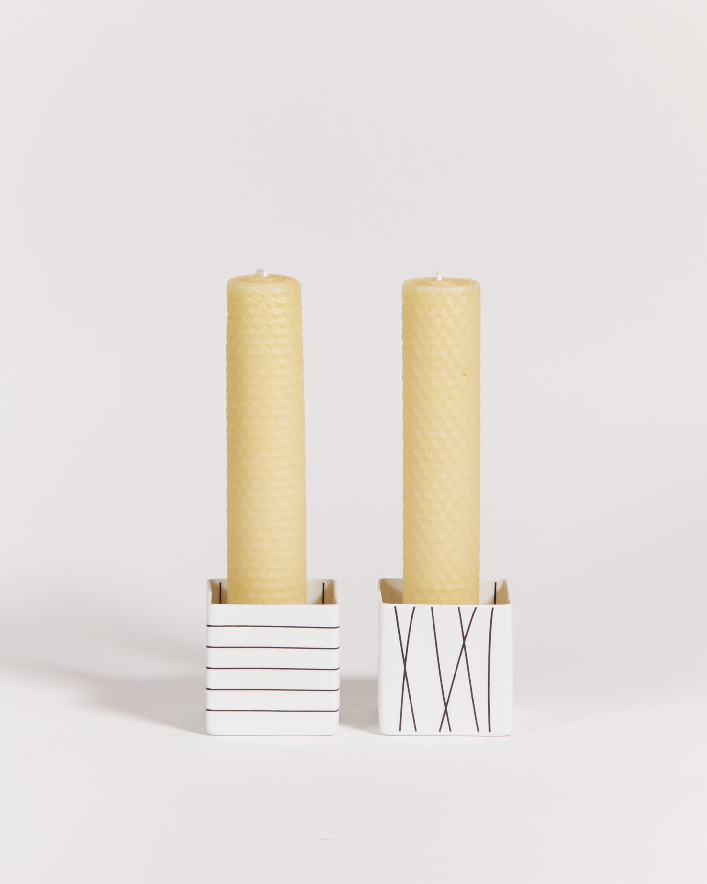 GEOMETRIC PORCELAIN CANDLE HOLDERS